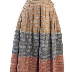 Comrags Pleated Striped Midi Skirt | XS